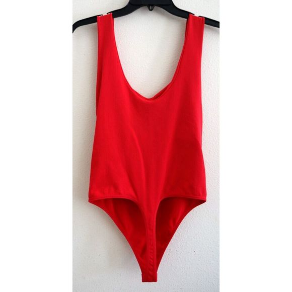 Intimately Free People Women's Sz M/L Red Tank Bodysuit - Picture 2 of 7